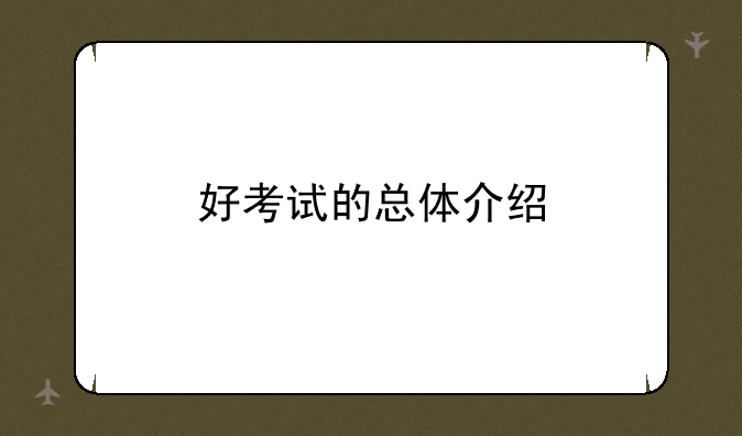 好考试的总体介绍