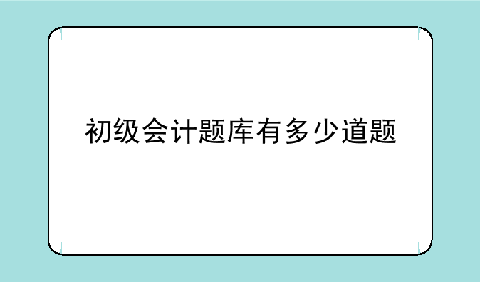 初级会计题库有多少道题