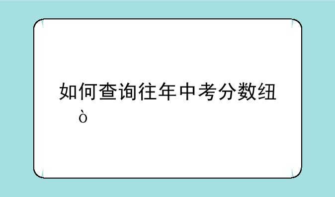 如何查询往年中考分数线？